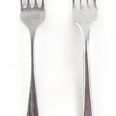 TWO WWII GERMAN DINNER FORKS: WAFFEN SS & RAD
