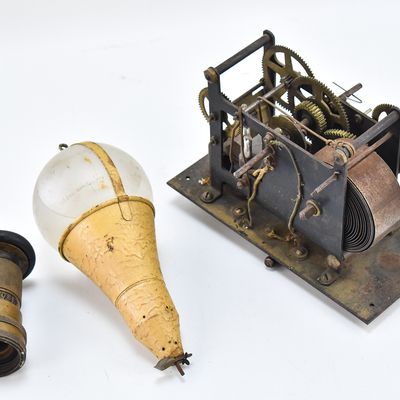 RED COMET GLASS GLOBE FIRE EXTINGUISHER, POWHATAN FIRE HOSE SPRAY NOZZLE, & MORE
