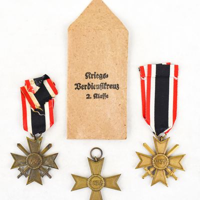 THREE GERMAN WAR MERIT CROSS MEDALS 2ND CLASS