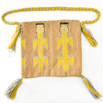 NAVAJO HANDWOVEN WOOL POUCH WITH YEI FIGURES