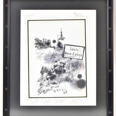 70TH ANNIVERSARY D-DAY & BAND OF BROTHERS LIMITED PRINT; SAINTE MERE EGLISE