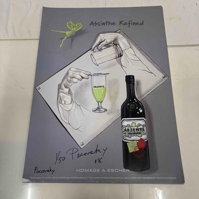 Homage A Escher by John Pacovsky Hand Signed and Numbered 23 Posters Absinthe Refined Ad Poster Set