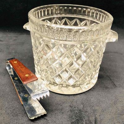 Sale Photo Thumbnail #216: Crystal Ice Bucket & Tongs