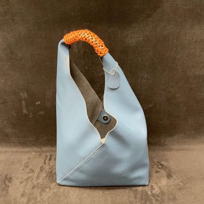 Sale Photo Thumbnail #134: Blue Two-Tone Shoulder Tote With Wallet