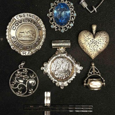 Sale Photo Thumbnail #339: 8pc Silvertone Charms and  Pendants Collection