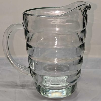 Sale Photo Thumbnail #263: Vintage Deco Ringed Glass Pitcher