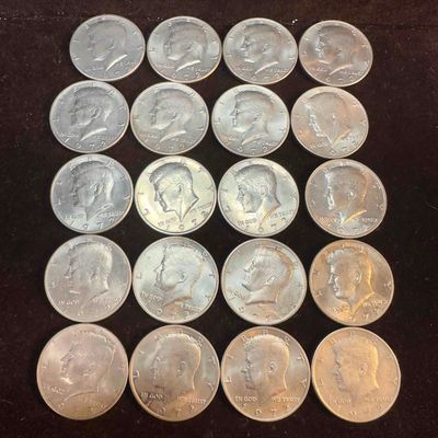 Sale Photo Thumbnail #323: Twenty 20 Kennedy Half Dollars 1972 P 10 Ten Dollar Roll