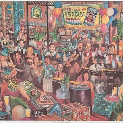 Sale Photo Thumbnail #296: Robert Cenedella S&N Absolut Vodka Print