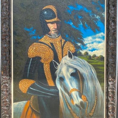 Sale Photo Thumbnail #289: Large Knight Painting JB