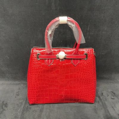 Sale Photo Thumbnail #130: Red Croc-Print Handbag