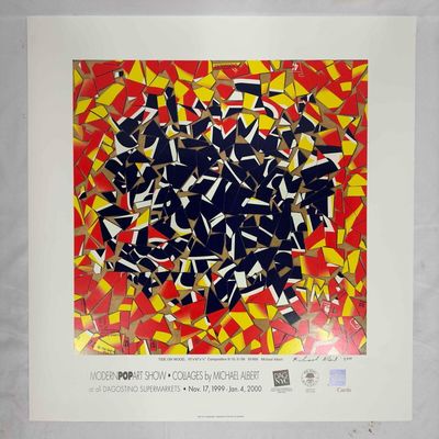 Sale Photo Thumbnail #490: Tide On Wood Collage Michael Albert Lithograph Signed Modern Pop Art