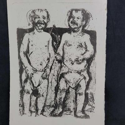 Sale Photo Thumbnail #180: Unsigned Print of Two Men In Diapers