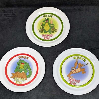 Sale Photo Thumbnail #225: 3 Rainforest Cafe Character Dinner Plates