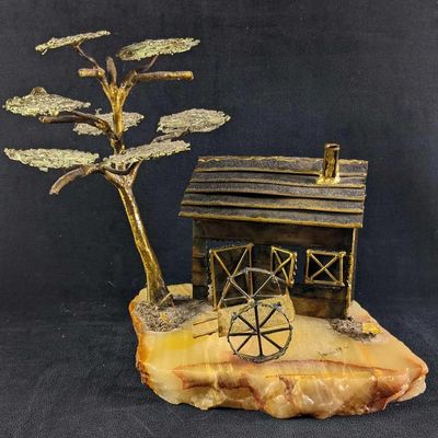 Sale Photo Thumbnail #240: Farm House Tree Sculpture on Agate