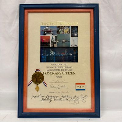 Sale Photo Thumbnail #162: Michel Roux City of New Orleans Honorary Citizen Certificate