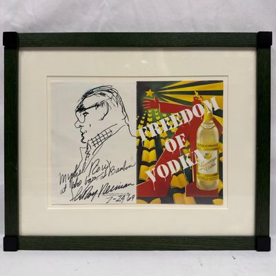 Sale Photo Thumbnail #166: LeRoy Neiman Original Sketch Inscribed to Michel Roux Stolichnaya Vodka Framed Art
