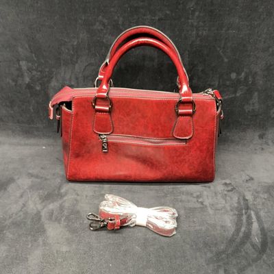 Sale Photo Thumbnail #136: Burgundy Satchel Handbag With Shoulder Strap