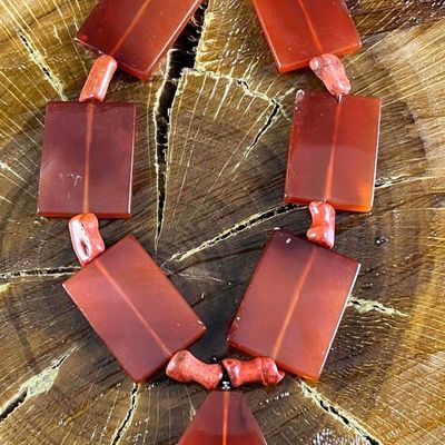 Sale Photo Thumbnail #304: Coral Necklace made with Sterling Hardware