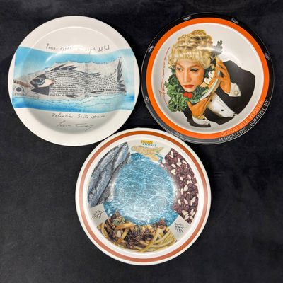 Sale Photo Thumbnail #119: Three Buon Ricordo America Limited Edition Artist Plates Made in Italy