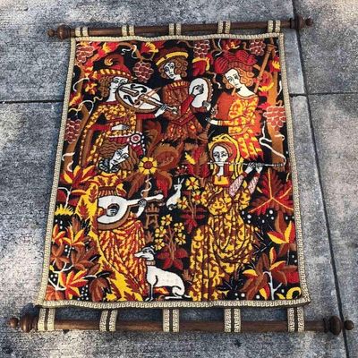 Sale Photo Thumbnail #295: Handmade Tapestry Fernandez Angulo, S.A Musical Quintet