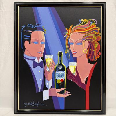 Sale Photo Thumbnail #120: Giancarlo Impiglia Signed 2001 Absente Advertising Painting