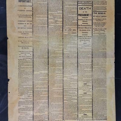 Sale Photo Thumbnail #285: The New York Herald Reissue April 1865 President Lincoln