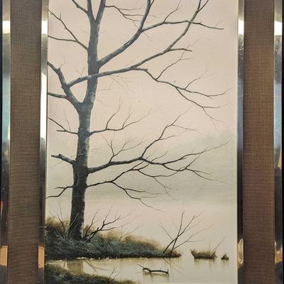 Framed Michael Hill Print On Panel Barren Tree