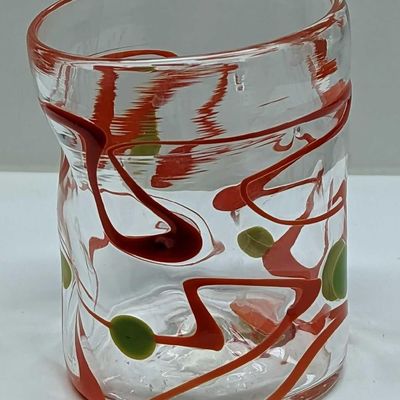 Sale Photo Thumbnail #479: Vintage Orange Wackie Dot Juice Glass