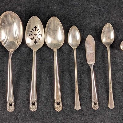 Sale Photo Thumbnail #337: Eight Vintage Eternally Yours Silverplate Silverware