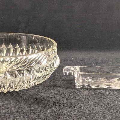 Sale Photo Thumbnail #209: Glass Bowl and Butter Holder