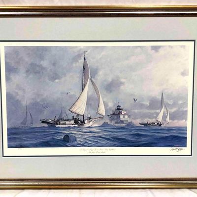 Sale Photo Thumbnail #292: Signed & Numbered Print Of "Maggie Lee" Shipjack by John Morton Barber