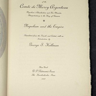 Sale Photo Thumbnail #274: LE Volume 1 Memoirs Of Comte De Mercy Argenteau