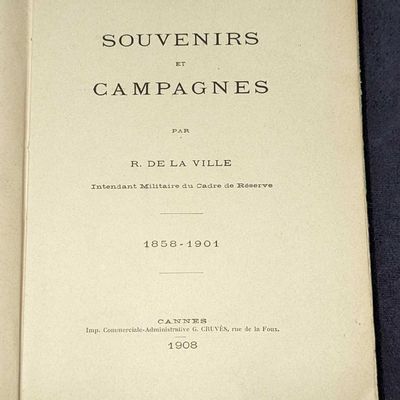 Sale Photo Thumbnail #282: 1908 Souvenirs Et Campagnes Par R. De La Ville