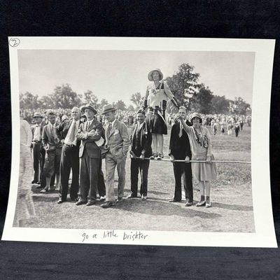Golf Tournament Crowd Photograph Print Spectators on the Fence Black and White