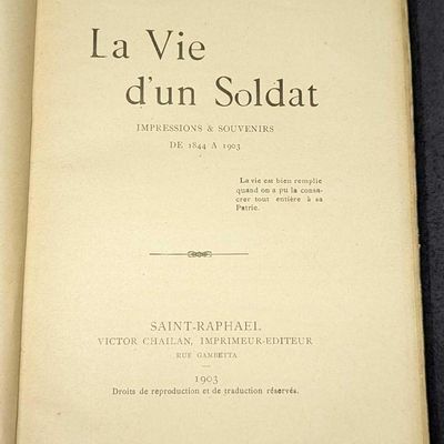 1903 La Vie d'un Soldat Impressions et Souvenirs
