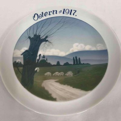 Sale Photo Thumbnail #325: Rosenthal Art Nouveau Wall Plate Easter 1917 By Julius V. Guldbrandsen