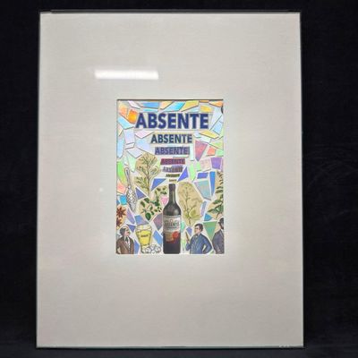 Sale Photo Thumbnail #118: Absente Le Bon Reve Mixed Media Collage Signed Michael Albert American Pop Artist