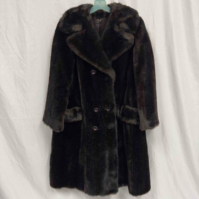 Sale Photo Thumbnail #259: Esprit by North Bay Black Faux Fur Long Trent Coat Style