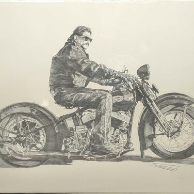 Motorcycle Biker Joann Print