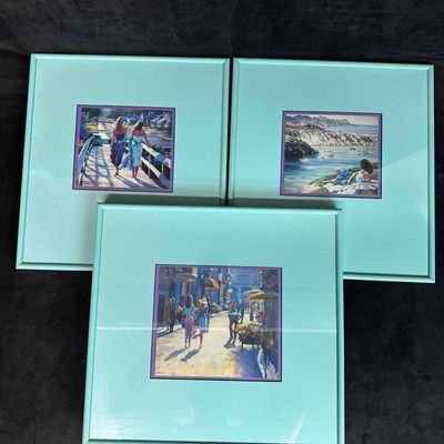 Howard Behrens Offset Lithograph Artwork Set Three Framed Lithographs