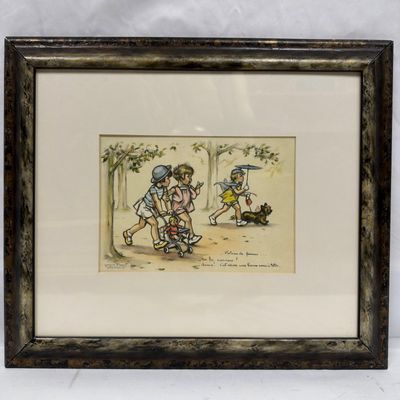 Sale Photo Thumbnail #154: Germaine Bouret Vintage French Children and Dog Illustration