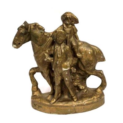 Sale Photo Thumbnail #231: Porcelain Horse Figurine With Man & Child