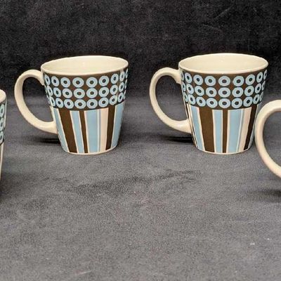 Sale Photo Thumbnail #457: 4 Jonathan Alder Circles And Stripes Mugs