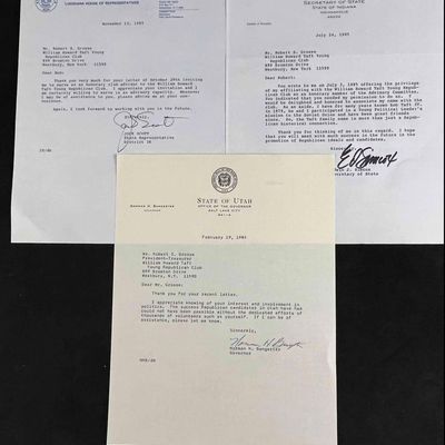 Sale Photo Thumbnail #264: Official Letters From state Leaders from the 80s