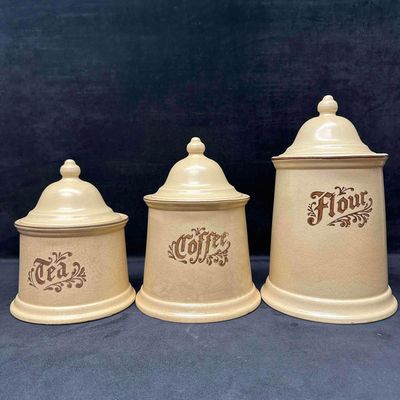 Sale Photo Thumbnail #181: Pfaltzgraff Village Canister Set Flour Coffee Tea Storage Containers