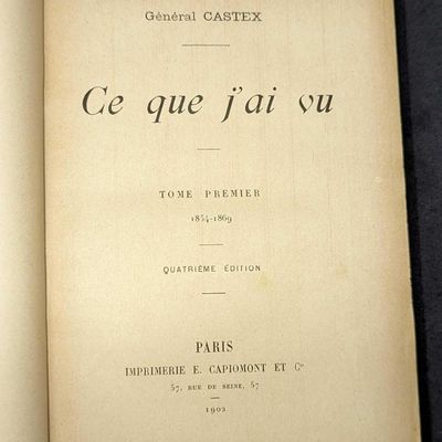 Sale Photo Thumbnail #281: 1902 2 Vol Ce Que J'ai Vu General Castex Hardcovers