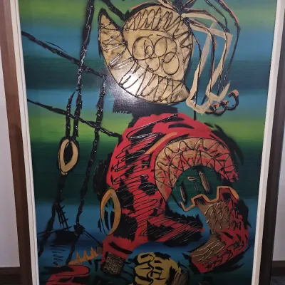 Sale Photo Thumbnail #26: Vtg Spanish Conquistador painting by Riki