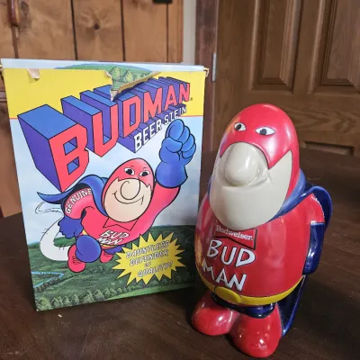 Sale Photo Thumbnail #45: Bud Man Beer Stein