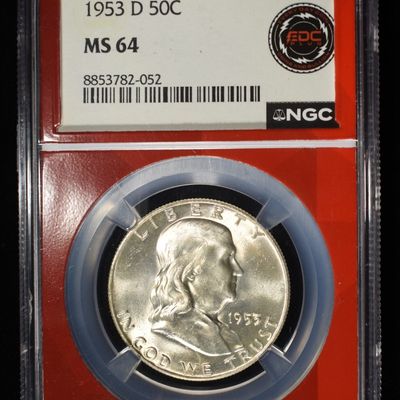 1953-D FRANKLIN HALF DOLLAR NGC MS64