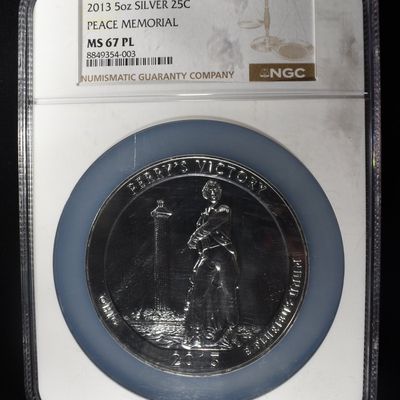 2013 5oz ATB PEACE MEMORIAL NGC MS-67 PL